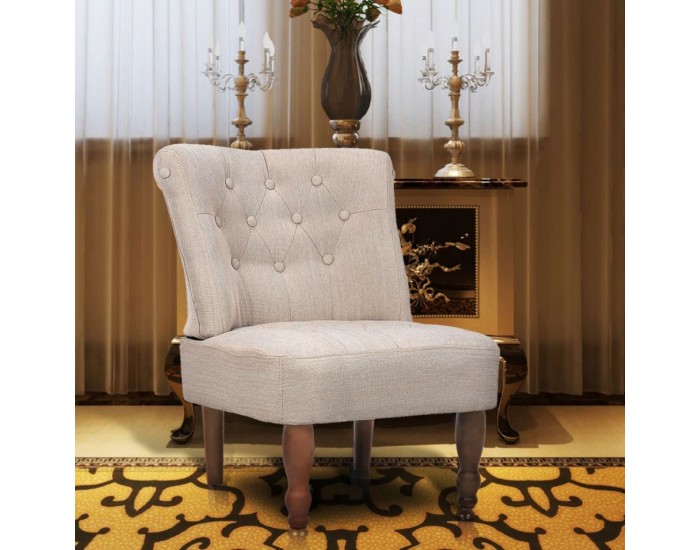 Sonata H Фотьойл във френски стил, кремав, текстил