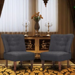 Sonata Френски столове, 2 броя, текстил, сиви - Фотьойли