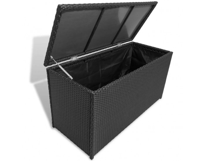 Sonata Градинска кутия за съхранение, черна, 120x50x60 см, полиратан -