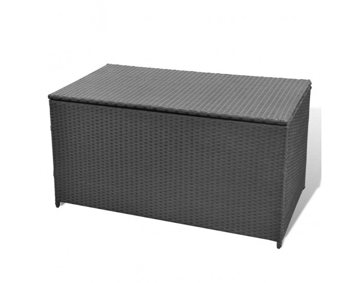 Sonata Градинска кутия за съхранение, черна, 120x50x60 см, полиратан -