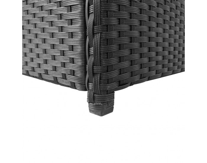 Sonata Градинска кутия за съхранение, черна, 120x50x60 см, полиратан -