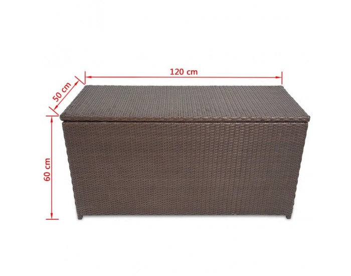 Sonata Градинска кутия за съхранение, кафява, 120x50x60 см, полиратан -