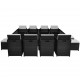 Sonata Градински комплект с възглавници, 13 части, черен полиратан -