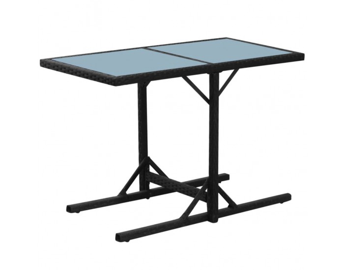 Sonata Бистро комплект, 3 части, с възглавници, черен полиратан -