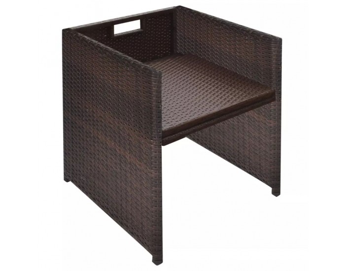 Sonata Градински комплект с възглавници, 11 части, кафяв полиратан -