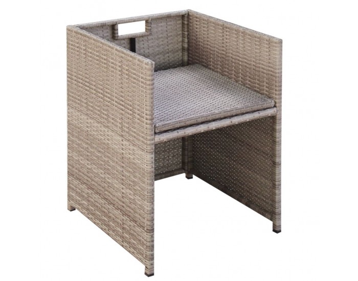 Sonata Градински комплект с възглавници, 9 части, бежов полиратан -