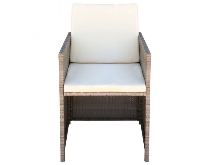 Sonata Градински столове с възглавници, 2 бр, полиратан, бежови -