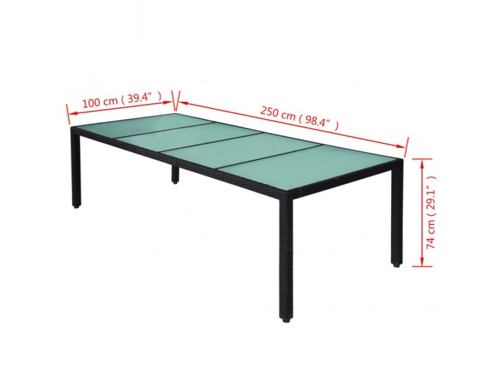 Sonata Градински комплект с възглавници, 11 части, черен полиратан -