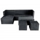 Sonata Градински комплект с възглавници, 4 части, черен полиратан -