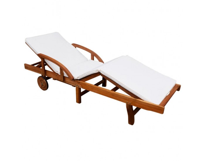 Sonata Шезлонг с възглавница, акациево дърво масив -