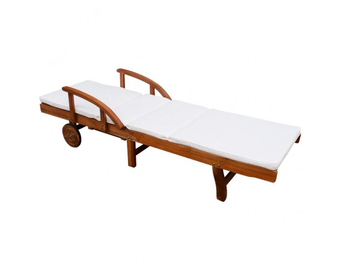 Sonata Шезлонг с възглавница, акациево дърво масив -