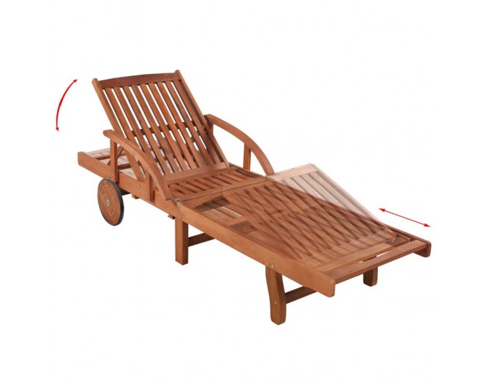 Sonata Шезлонг с възглавница, акациево дърво масив -