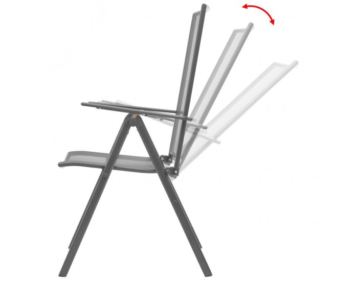 Sonata Градински регулируеми столове, 2 бр, стоманена мрежа -