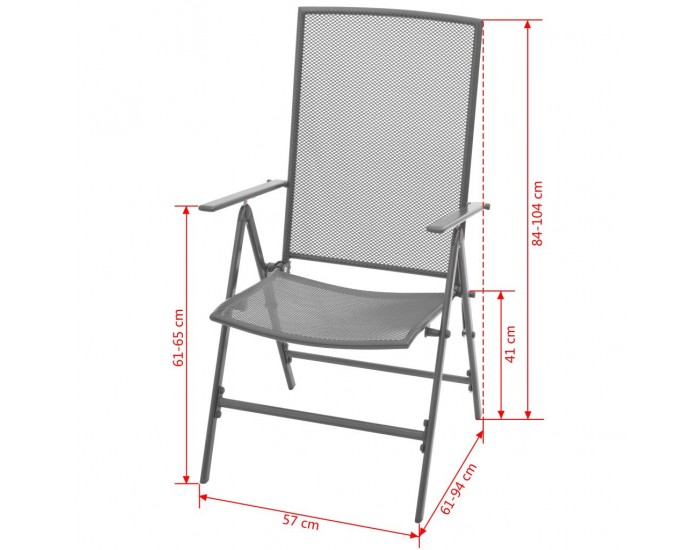 Sonata Градински регулируеми столове, 2 бр, стоманена мрежа -