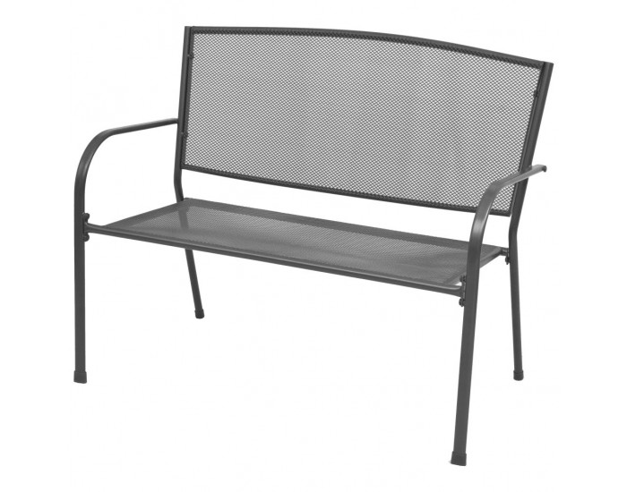 Sonata Градинска пейка, 108 см, стомана и мрежа, антрацит -