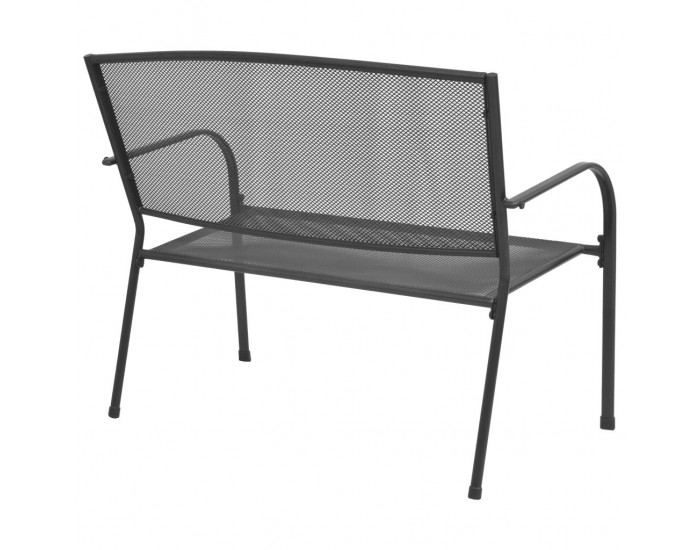 Sonata Градинска пейка, 108 см, стомана и мрежа, антрацит -