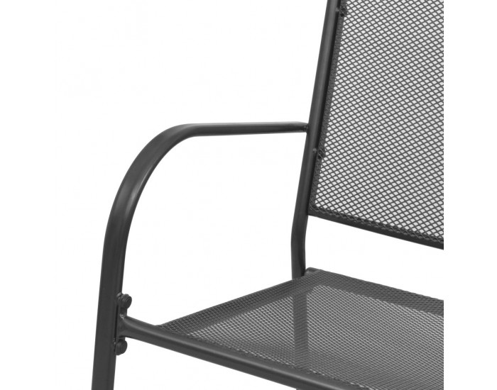 Sonata Градинска пейка, 108 см, стомана и мрежа, антрацит -