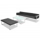 Sonata Градински комплект с възглавници, 4 части, алуминий, черен -