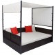 Sonata Градинско легло с балдахин, кафяво, 190x130 см, полиратан -