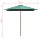 Sonata Чадър за слънце, 270x270 см, дървен прът, зелен -