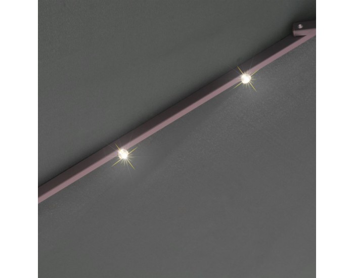 Sonata Висящ чадър с LED осветление, 300 см, зелен, метален прът -