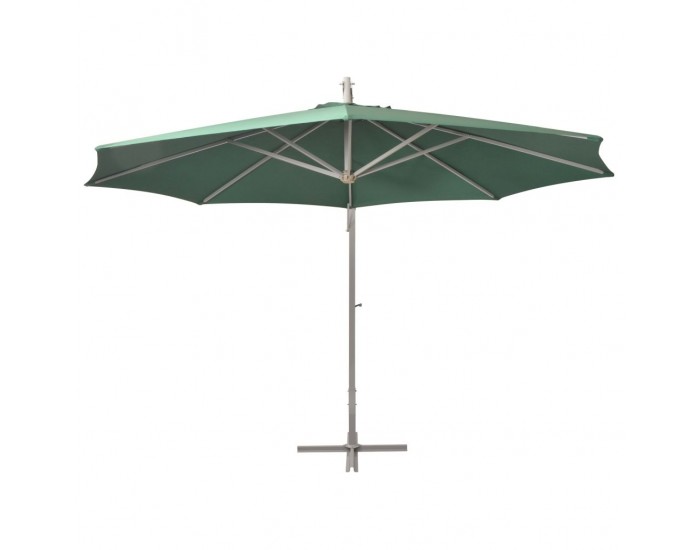 Sonata Висящ чадър за слънце, 350 см, алуминиев прът, зелен -