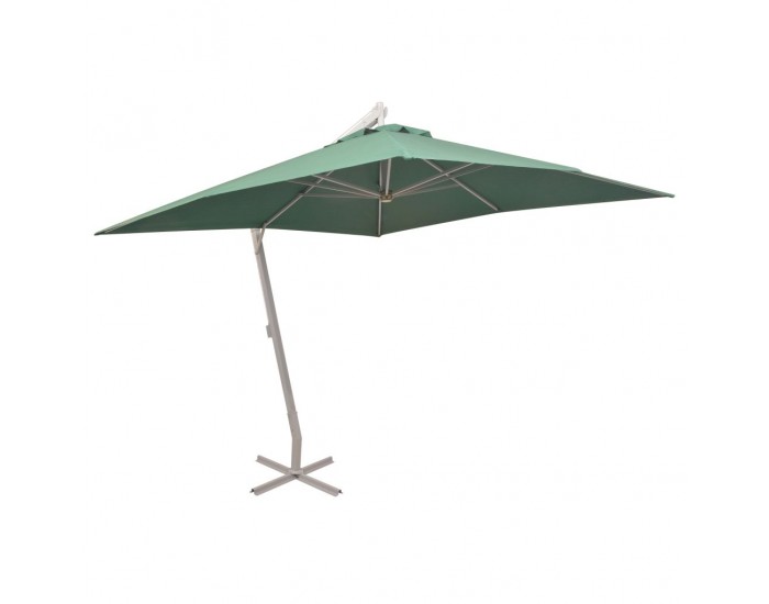 Sonata Висящ чадър за слънце, 300x300 см, алуминиев прът, зелен -