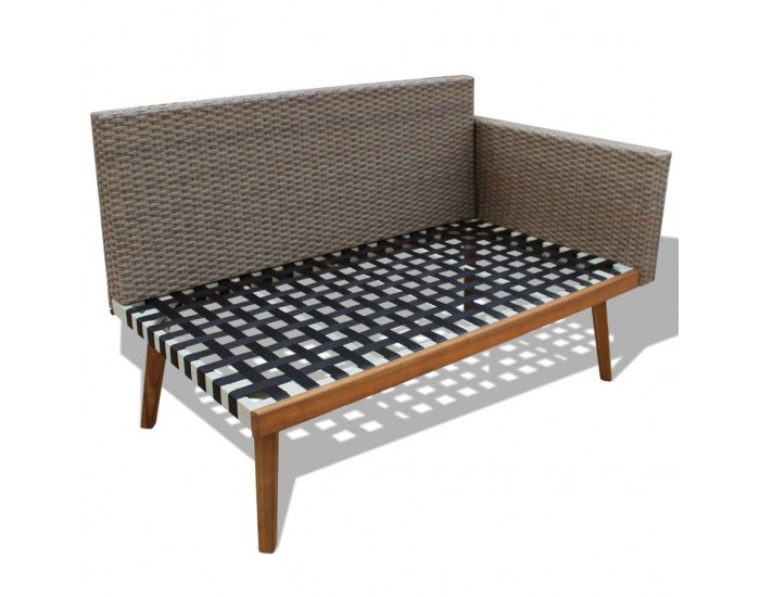 Sonata Градински комплект с възглавници, 4 части, полиратан, сив -