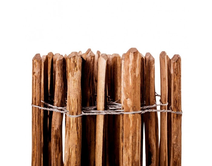 Sonata Дървена ограда с колчета, импрегнирано лешниково дърво,60x500см -