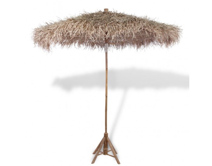 Sonata Бамбуков чадър за слънце с покрив от бананови листа, 210 см -
