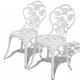 Sonata Бистро столове, 2 бр, лят алуминий, бели -