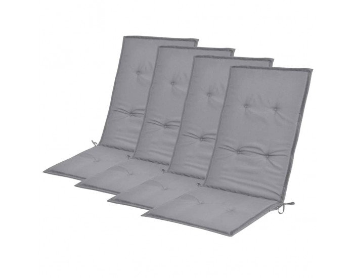 Sonata Възглавници за градински столове, 4 бр, сиви, 120x50х3 см -