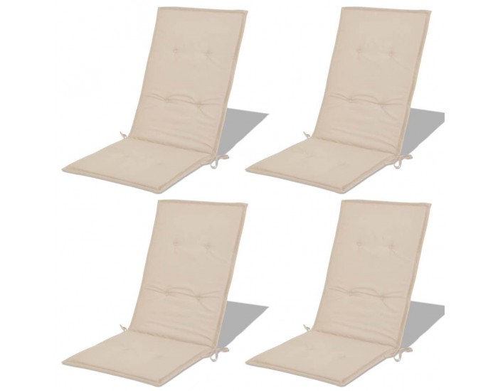 Sonata Възглавници за градински столове, 4 бр, кремави, 120x50х3 см -
