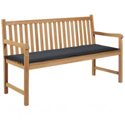 Sonata Възглавница за градинска пейка, антрацит, 150x50х3 см - Мека мебел