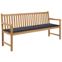 Sonata Възглавница за градинска пейка, антрацит, 180x50х3 см - Мека мебел
