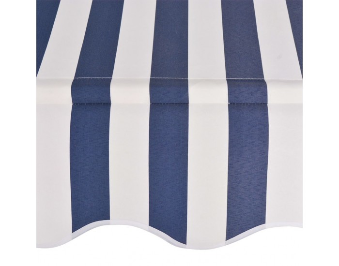 Sonata Ръчно прибиращ се сенник, 350 см, синьо-бели ивици -