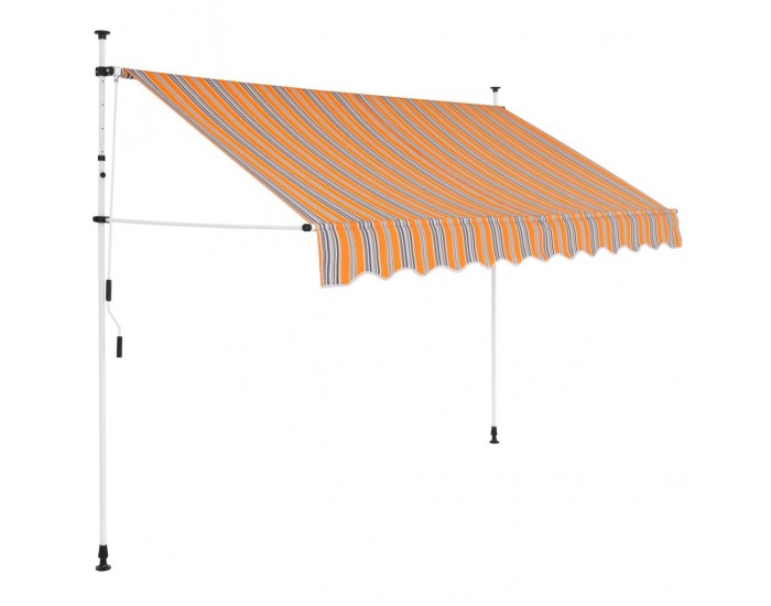 Sonata Ръчно прибиращ се сенник, 250 см, жълто-сини ивици -