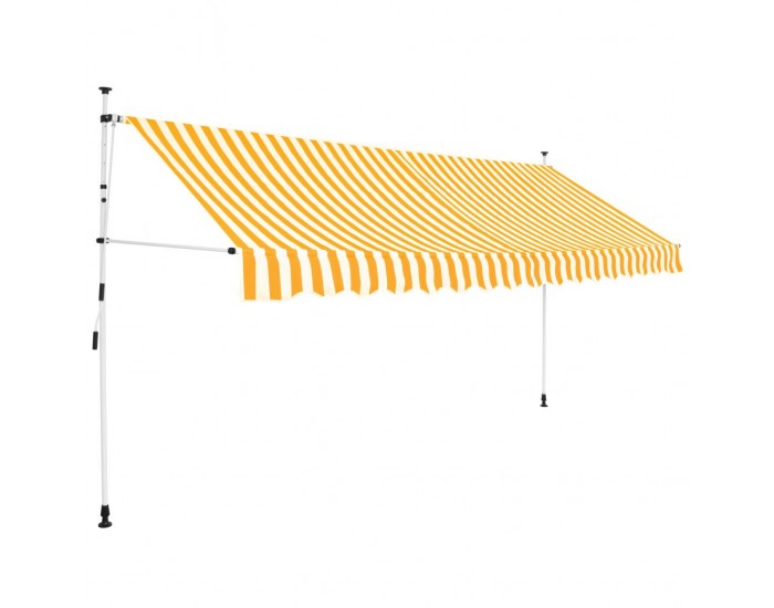 Sonata Ръчно прибиращ се сенник, 350 см, жълти и бели ивици -