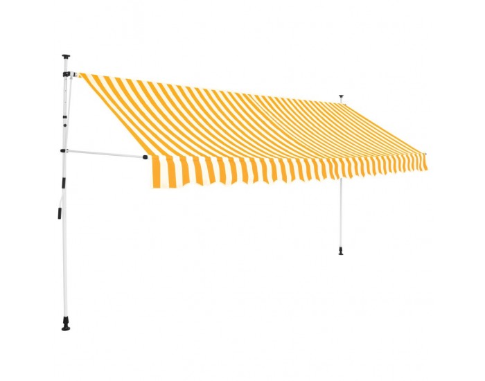 Sonata Ръчно прибиращ се сенник, 400 см, жълти и бели ивици -