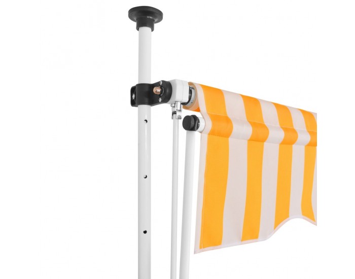 Sonata Ръчно прибиращ се сенник, 400 см, жълти и бели ивици -