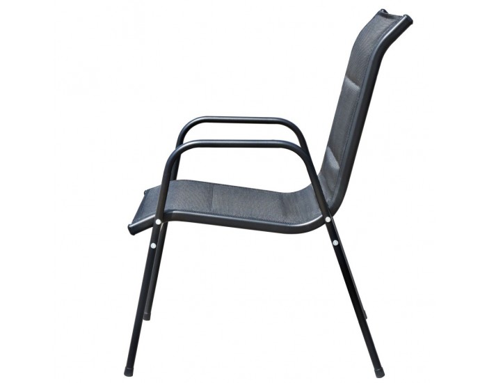 Sonata Бистро комплект, 3 части, стомана, черен -