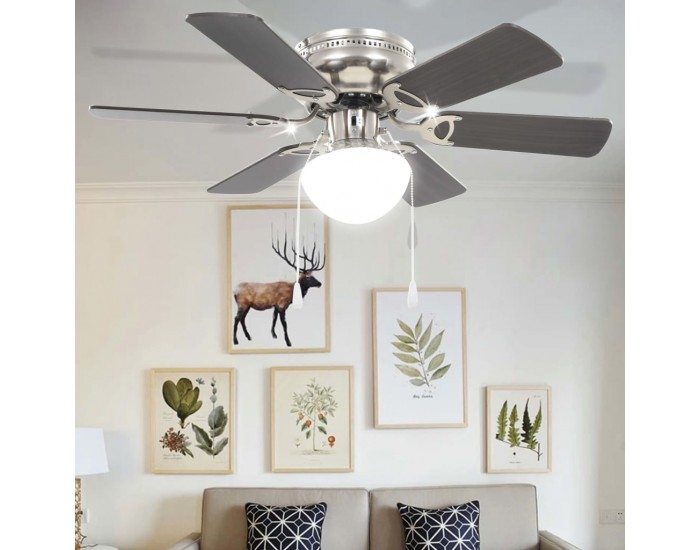 Sonata Декоративен вентилатор за таван с осветление, 82 см, тъмнокафяв -