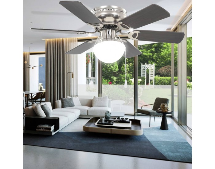 Sonata Декоративен вентилатор за таван с осветление, 82 см, тъмнокафяв -