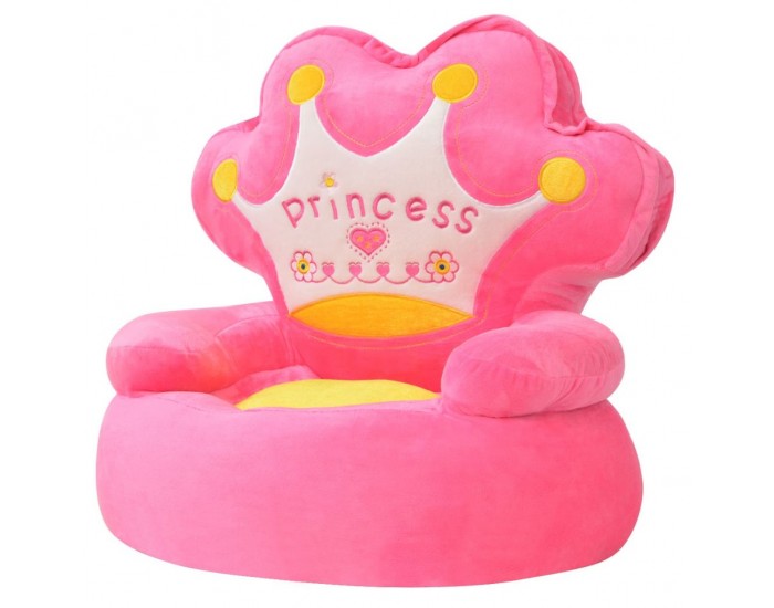 Sonata Плюшен детски стол, Princess, розов -