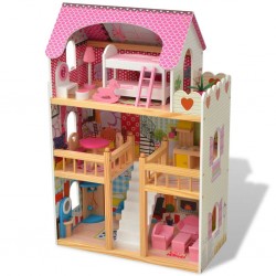 Sonata 3-етажна къща за кукли, 60 x 30 x 90 см, дърво - Детска стая