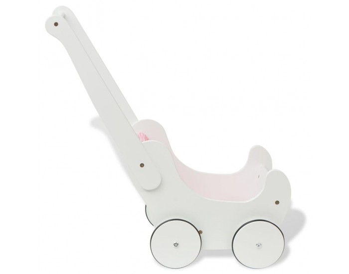 Sonata Детска количка за кукли от дърво, 53x25,7x50 cм, бяла -