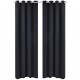 Sonata Затъмняващи завеси с метални халки, 2 бр, 135x175 см, черни -