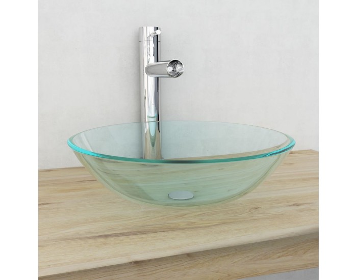 Sonata Мивка от закалено стъкло, 42 см, прозрачна -