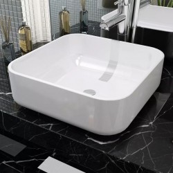 Sonata Керамична мивка, квадратна, бяла, 38x38х13,5 см - Баня