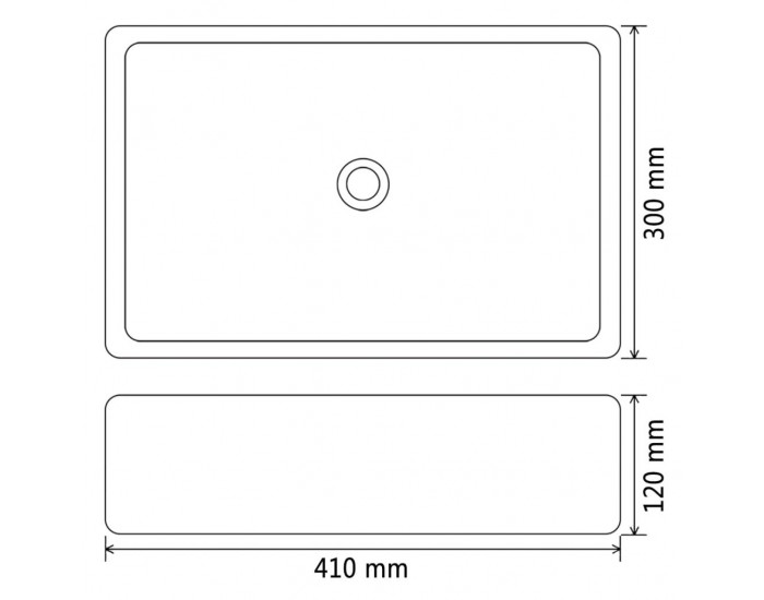 Sonata Керамична мивка, бяла, 41x30х12 см -